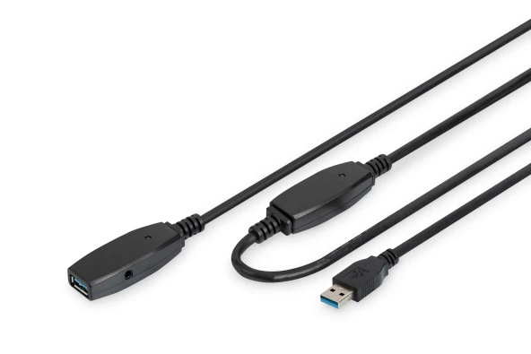 Digitus USB 3.0 Repeater / Uzatma Kablosu, 10 metre<br>Digitus Active USB 3.0 extension cable, 10 m