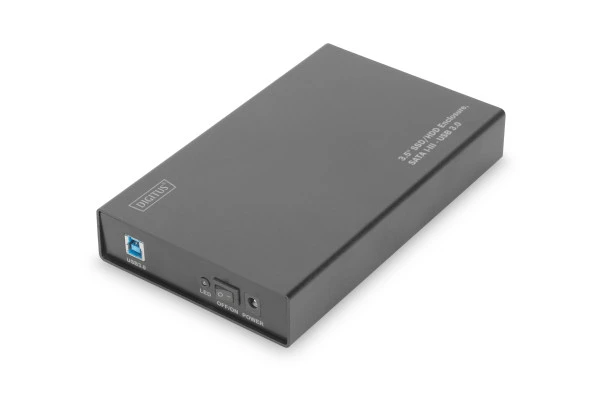 Digitus 3,5 ya da 2,5 Inch SATA I/II/III SSD/HDD için Harici Kutu, Alüminyum, Bağlantı arayüzü USB 3.0, Elektrik beslemesi harici güç adaptörü