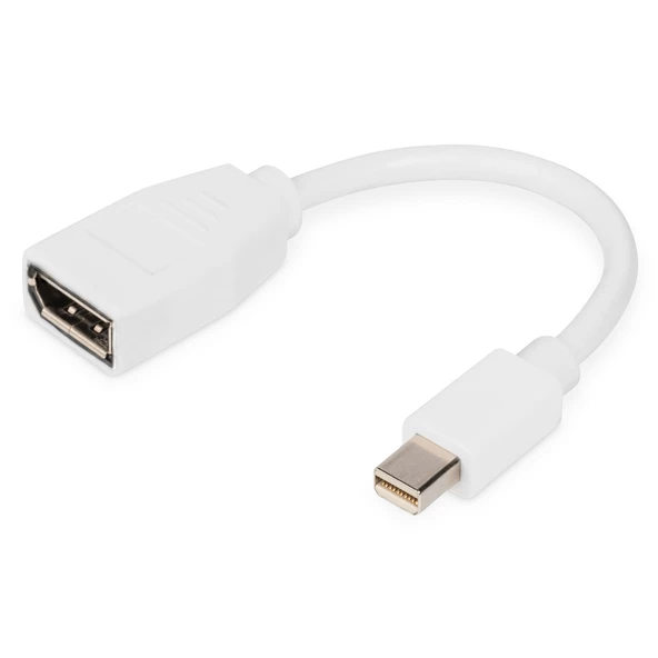 Digitus DisplayPort Adaptörü, mini DP Erkek <-> DP Dişi, 0.15 metre , DP 1.2 uyumlu<br>Digitus DisplayPort Adapter, mini DP - DP M/F, 0.15m, DP 1.2 conform