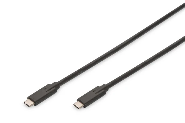 USB Tip C (USB 3.1) Bağlantı Kablosu, Tip C Erkek <-> Tip C Erkek, 1 metre, Gen2, 5A, 10GB, CE, siyah renk<br>USB Type-C Connection Cable, Type C to C M/M, 1.0m, Gen2, 5A, 10GB, 3.1 Version, CE, Black