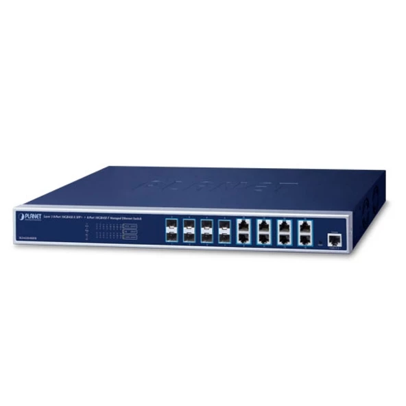 Layer 3 8-Port 10GBASE-X SFP+ + 8-Port 10GBASE-T Managed Ethernet Switch with 48V DC Redundant Power