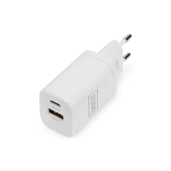 Digitus USB Şarj Cihazı, 1 x USB Tip-C™ (PD) / 1 x USB A (QC), 30W<br>Digitus USB Charger 1 x USB Type-C™ (PD) / 1 x USB A (QC), 30W