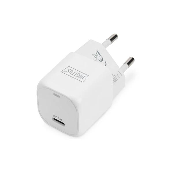 Digitus USB-C™ Mini Şarj Adaptörü, 20W, PD 3.0, beyaz renk<br>Digitus USB-C™ Mini Charging Adapter, 20W 20W, PD 3.0, white