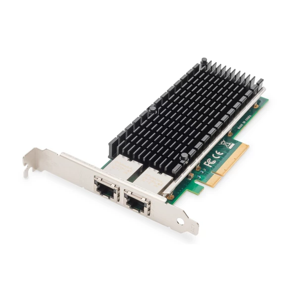 Digitus 10Gbps Çift Port Ethernet Adaptörü<br>Digitus 10Gbps Dual Port Ethernet Server Adapter, PCIe X8, Intel X540 BT2