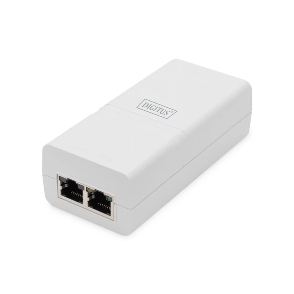 Digitus Gigabit Ethernet Aktif PoE+ Injektor, 802.3at, 30 W, beyaz renk<br>Digitus Gigabit Ethernet Active PoE+ Injektor, 802.3at, 30 W, white