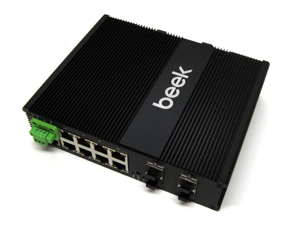 Beek Yönetilebilir L2+ 10G Endüstriyel PoE Switch<br>8 x 10/100/1000T<br>4 x 1/10G SFP+<br>PoE Güç Bütçesi: 240W<br>Din-Ray montajına uygun<br>Beek Managed L2 Industrial PoE Switch, 8 x 10/100/1000T + 4 x 1/10G SFP+, PoE Budg