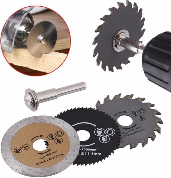 Dremel Testere Hss Dairesel Testere 3 Lü Set Metal Ahşap Seramik Kesici 5.8mm - 5