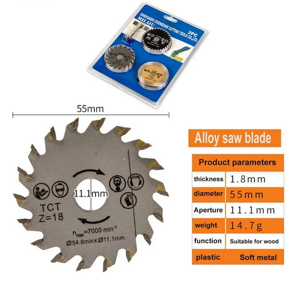 Dremel Testere Hss Dairesel Testere 3 Lü Set Metal Ahşap Seramik Kesici 5.8mm - 7