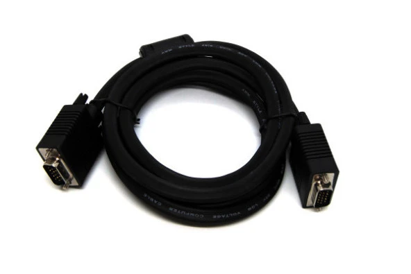 Beek VGA Monitör Kablosu, DSUB 15 erkek <-> DSUB 15 erkek, 10 metre, 3Coax/7C, AWG28, 2x ferrite filtreli, siyah renk<br>Beek VGA 10 mt cable M/M with Filter