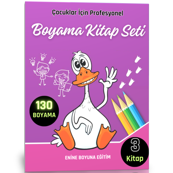 Çocuklar İçin Profesyonel Boyama Kitap Seti (3 Kitap)