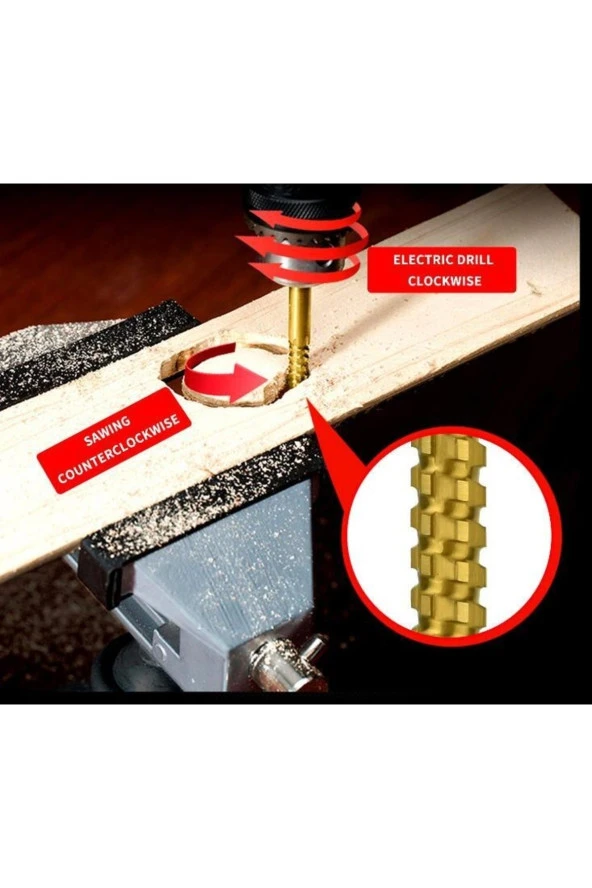 6 Parça Kademeli Matkap Ucu Saç Delme Seti Özel Kutulu Ahşap Oyma Metal Delme Ucları - 4
