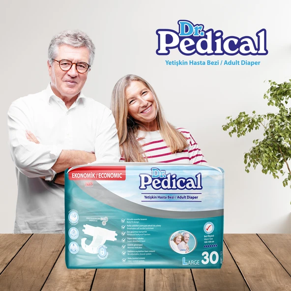 Dr. Pedical Belbantlı Büyük Boy L 30'lu 4 Adet Hasta Bezi - 4