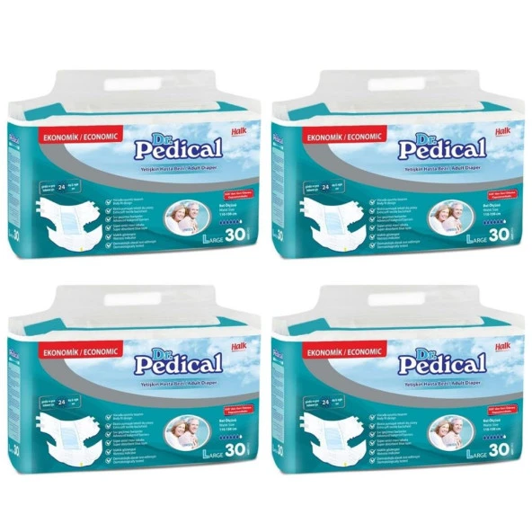 Dr.Pedical Belbantlı Hastabezi Large Beden 4 Paket 120 Adet