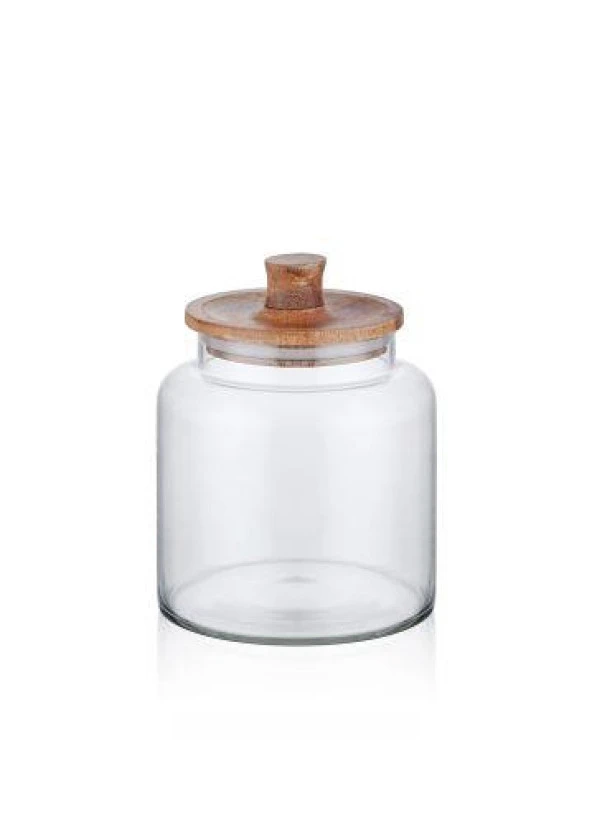 The Mia Madera Kapaklı Saklama Kavanozu 19x15x15 cm CAM0385