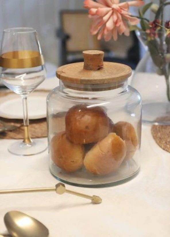 The Mia Madera Kapaklı Saklama Kavanozu 19x15x15 cm CAM0385 - 2