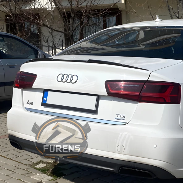 Audi A6 Bagaj Üstü Slim Yarasa Spoiler Piano Black Parlak Siyah 2012 - 2017 - Resim 2