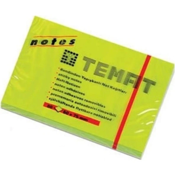 Temat 50x75 Mm Not Kağıdı 80 Yp Fosforlu Yeşil 11074