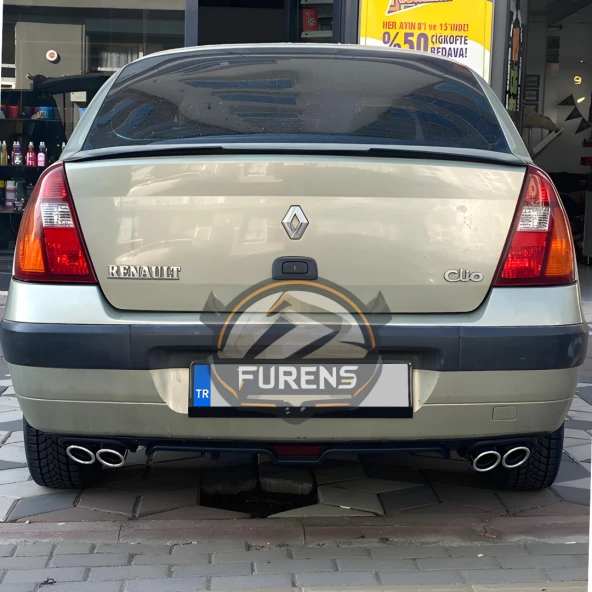 Renault Clio 2 Symbol 1998-2008 Sedan Uyumlu Bagaj Üstü Yarasa Spoiler Çıtası Piano Black Parlak Siyah