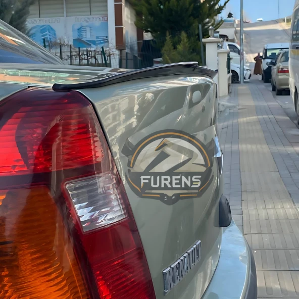 Renault Clio 2 Symbol 1998-2008 Sedan Uyumlu Bagaj Üstü Yarasa Spoiler Çıtası Piano Black Parlak Siyah - 2
