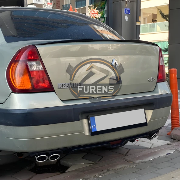 Renault Clio 2 Symbol 1998-2008 Sedan Uyumlu Bagaj Üstü Yarasa Spoiler Çıtası Piano Black Parlak Siyah - 3