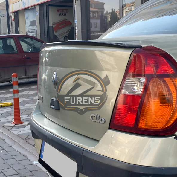 Renault Clio 2 Symbol 1998-2008 Sedan Uyumlu Bagaj Üstü Yarasa Spoiler Çıtası Piano Black Parlak Siyah - 4