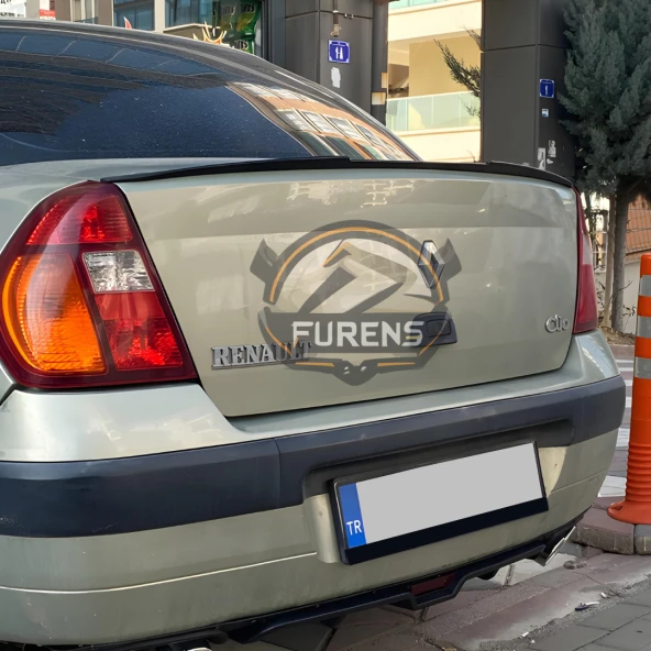 Renault Clio 2 Symbol 1998-2008 Sedan Uyumlu Bagaj Üstü Yarasa Spoiler Çıtası Piano Black Parlak Siyah - 5