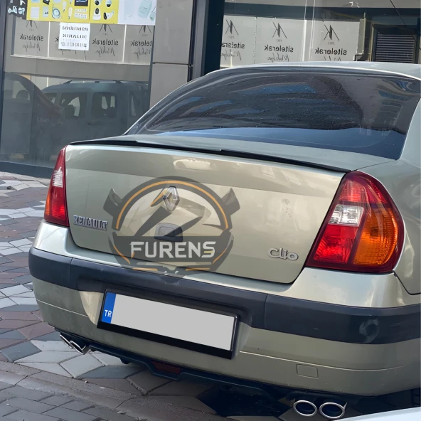 Renault Clio 2 Symbol 1998-2008 Sedan Uyumlu Bagaj Üstü Yarasa Spoiler Çıtası Piano Black Parlak Siyah - 7