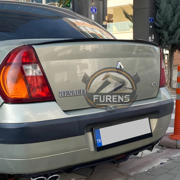 Renault Clio 2 Symbol 1998-2008 Sedan Uyumlu Bagaj Üstü Yarasa Spoiler Çıtası Piano Black Parlak Siyah - 8