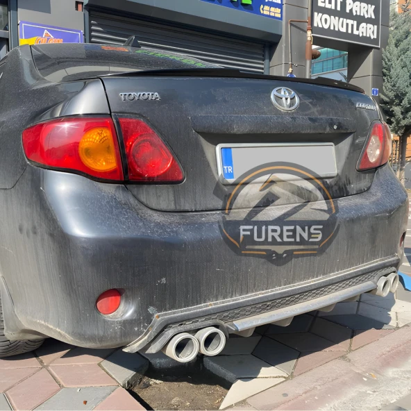 Toyota Corolla 2007 - 2011 Bagaj Üstü Slim Yarasa Spoiler Parlak Siyah - Resim 4