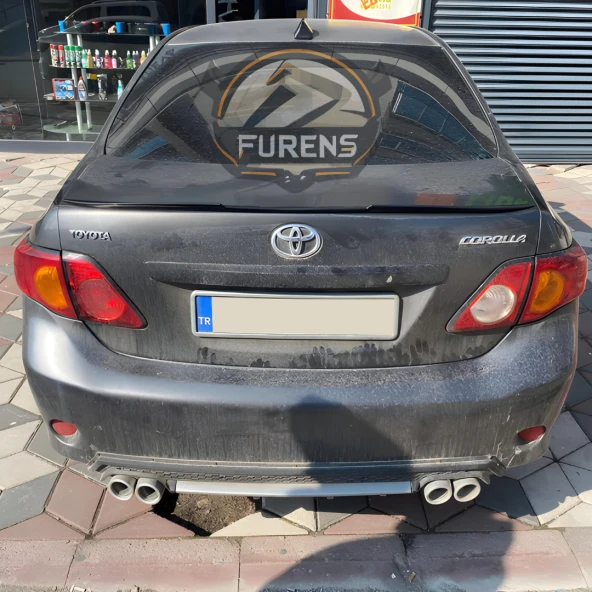 Toyota Corolla 2007 - 2011 Bagaj Üstü Slim Yarasa Spoiler Parlak Siyah - Resim 5
