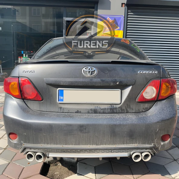 Toyota Corolla 2007 - 2011 Bagaj Üstü Slim Yarasa Spoiler Parlak Siyah - Resim 7