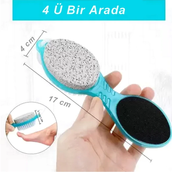 4 Fonksiyonlu Topuk Rendesi, Topuk Taşı, Topuk Fırçası, Topuk Temizleyici, Ponza Taşı, Ayak Törpüsü - 3