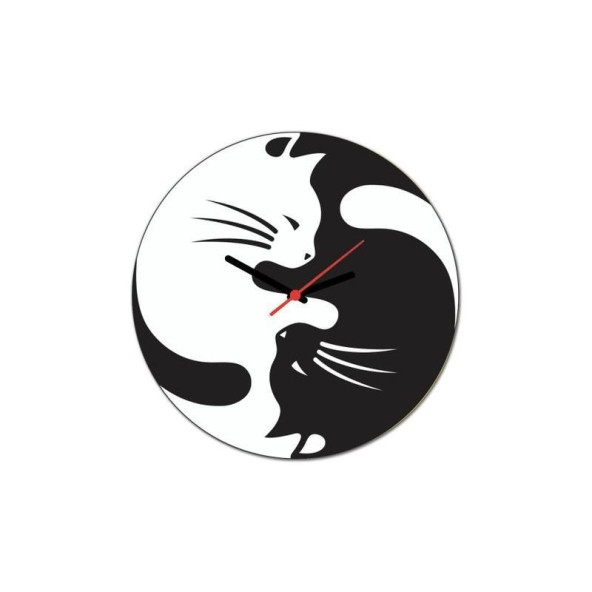 Ying-Yang Duvar Saati Kedi - 2