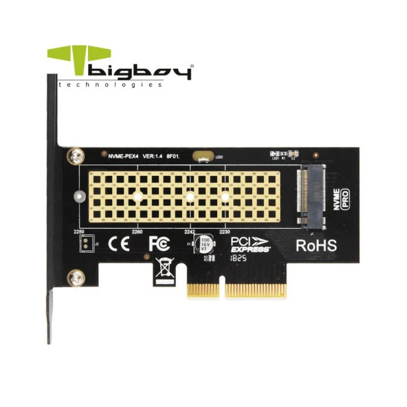 BIGBOY PCIe 3.0 x4 PCI M.2 x4 -M Key Çevirici Ünite BTC-PEM2NVNGFL