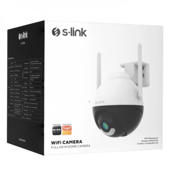 S-LINK SL-PTZ04, Akilli Güvenlik Kamerasi, WiFi, 4Mpix, 3.6mm Lens, 25m. Gece Görüsü, Hareket algilama, Iki Yönlü Ses, Micro SD Kartli, TUYA Yazilim - 5