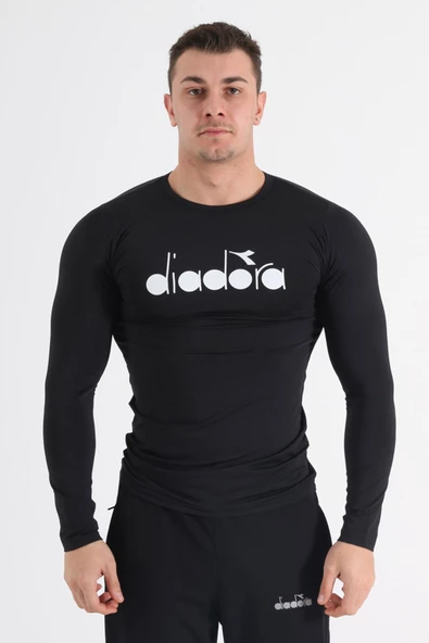 Diadora Soloben - Erkek Siyah Uzun Kollu Spor T-shirt - TSRT-ZN