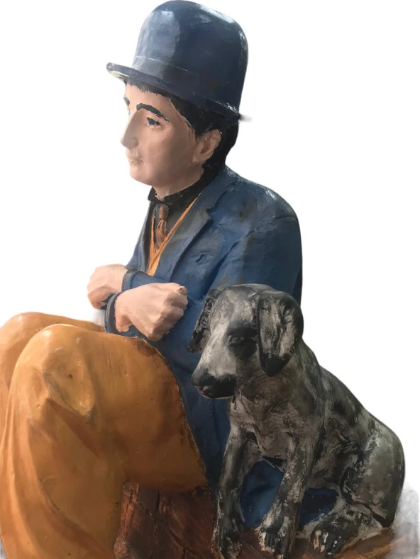 Yalnız Adam ve Köpeği Biblo Aydınlatma - Yalnızlık Senfonisi 75 cm - 3