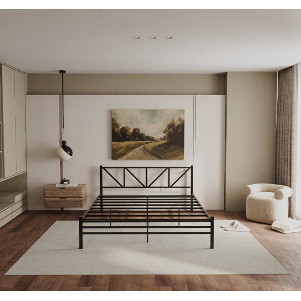 Yüceer Home Çift Kişilik Metal Karyola Ortopedik Ferforje Karyola 160x200 Cm - 3