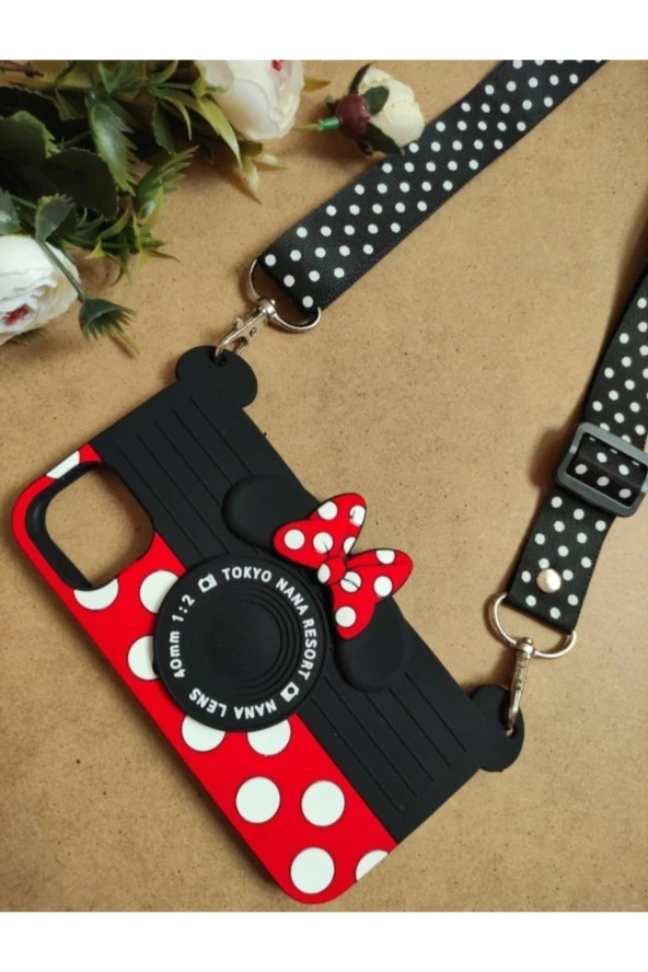 Iphone 11 Uyumlu Mickey Mouse Askılı Silikon Kılıf