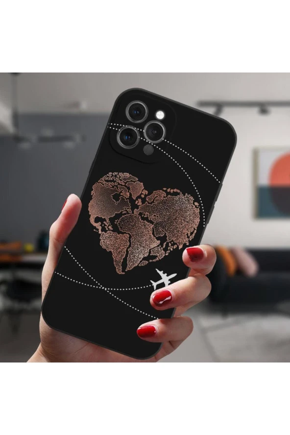 İPHONE 8 PLUS UYUMLU UÇAK DESENLİ İÇİ KADİFE LANSMAN KORUYUCU KILIF