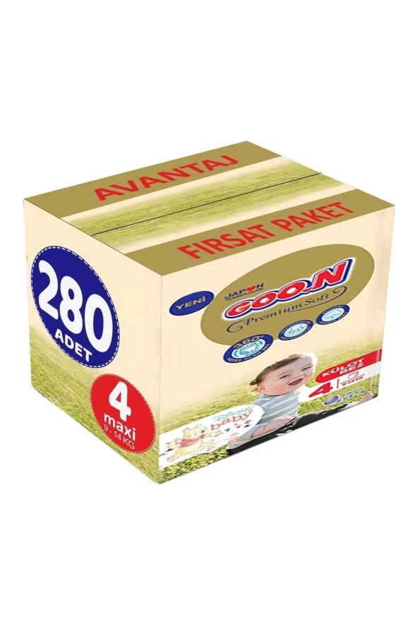 Goon Premium Soft Külot Bebek Bezi Beden:4 (9-14kg) Maxi 280 Adet Avantaj Fırsat Pk