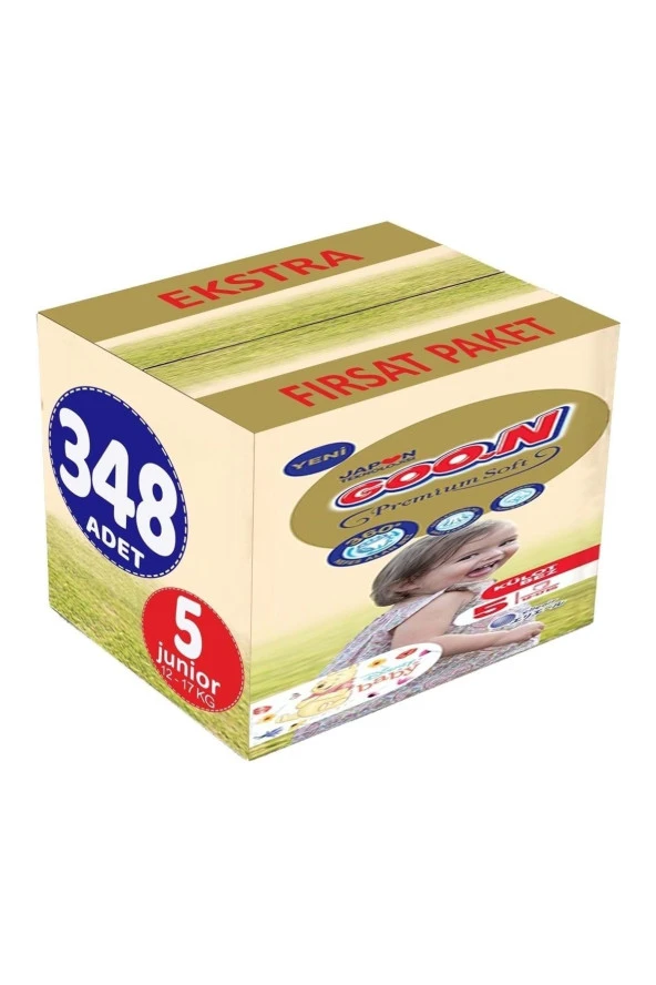 Goo.n Goon Premium Soft Külot Bebek Bezi Beden:5 (12-17kg) Junior 348 Adet Ekstra Fırsat Pk