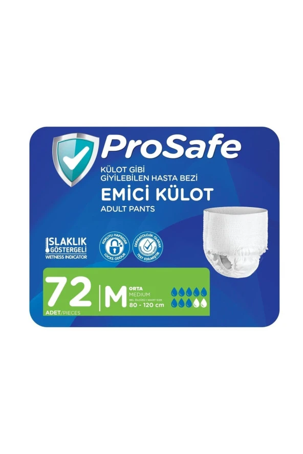 PROSAFE Emici Külot M Beden 72 Adet (9'lu 8 Paket)