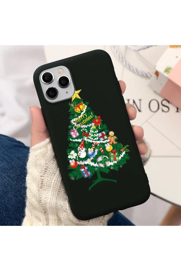 Iphone 11 Uyumlu Yılbaşı Ağacı Desenli Koruyucu Kılıf