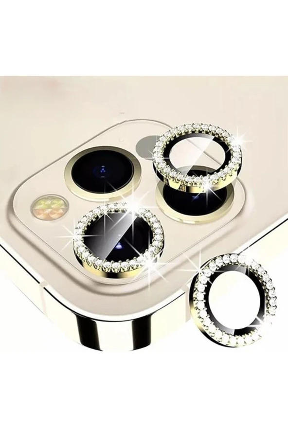 Iphone 11/12/13/14 Uyumlu Swarovski Taşlı Kamera Lensi Galvanik Yüksek Çözünürlüklü Koruma Camı