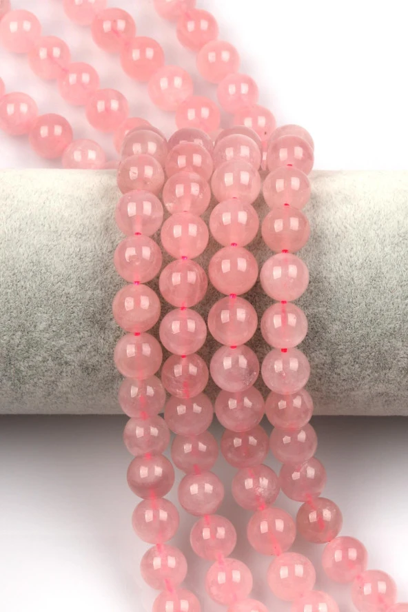 Madagaskar Pembe Kuvars Doğal Taş Dizi 10 mm Küre Kesim ürün görseli