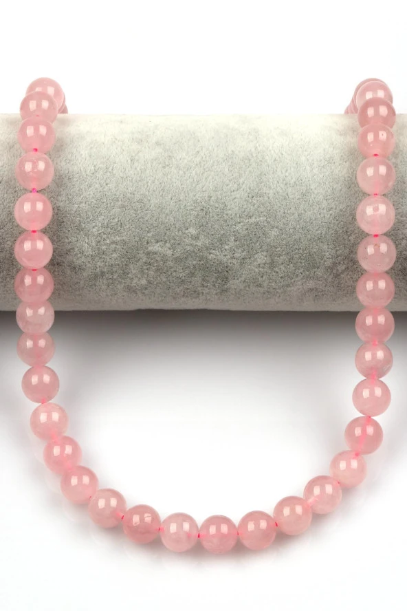 Madagaskar Pembe Kuvars Doğal Taş Dizi 10 mm Küre Kesim - Resim 2