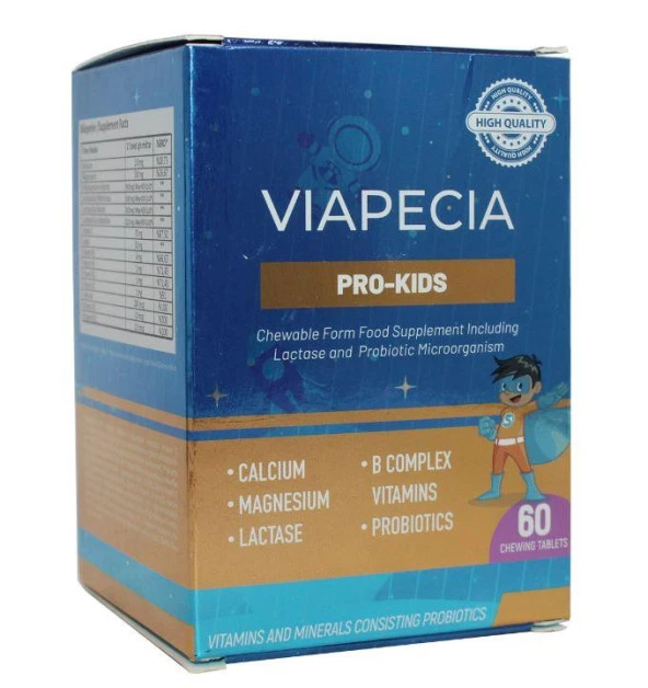 Viapecia Pro-Kids Çiğneme Tableti 60 Adet