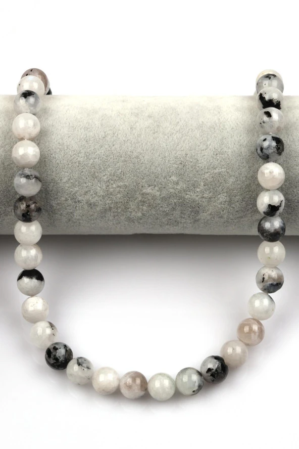 Ay Taşı Doğal Taş Dizi 10 mm Küre Kesim - Resim 2