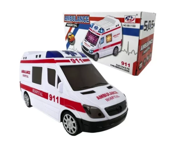 Ctoys Pilli 3D Işıklı Ve Sesli Ambulans 89-1189